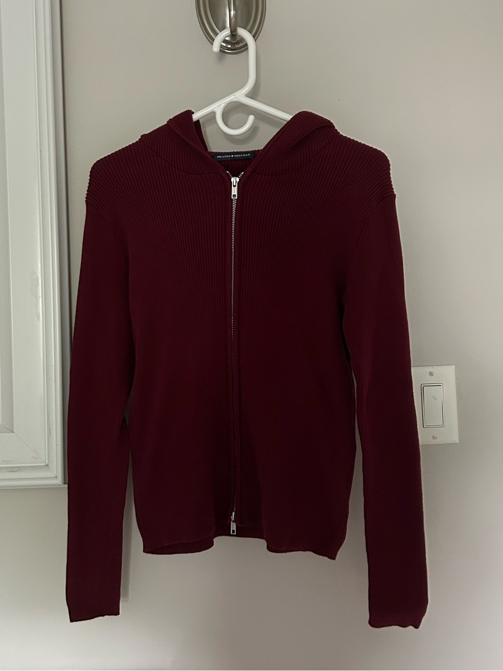 Arden Red Zip Up Hoodie